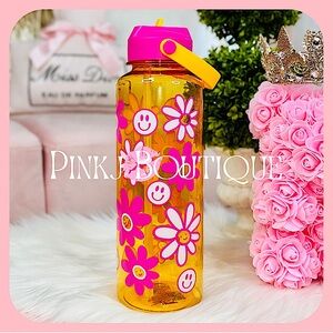💗😋{Smilie Face} Flower Print Hydration {Gibson Home} Water Bottle | Tumbler!